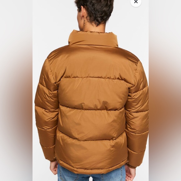 NWT Forever21 mens puffer jacket size XL color tan - Picture 5 of 8